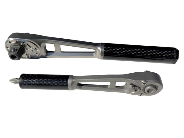 Load image into Gallery viewer, 1/4" Drive Titanium and Carbon Fiber Ratchet