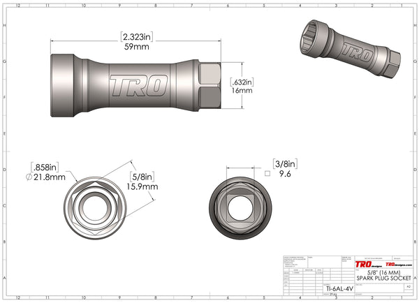 Load image into Gallery viewer, Titanium Spark Plug Socket 5/8" (16 mm) 6-Pt