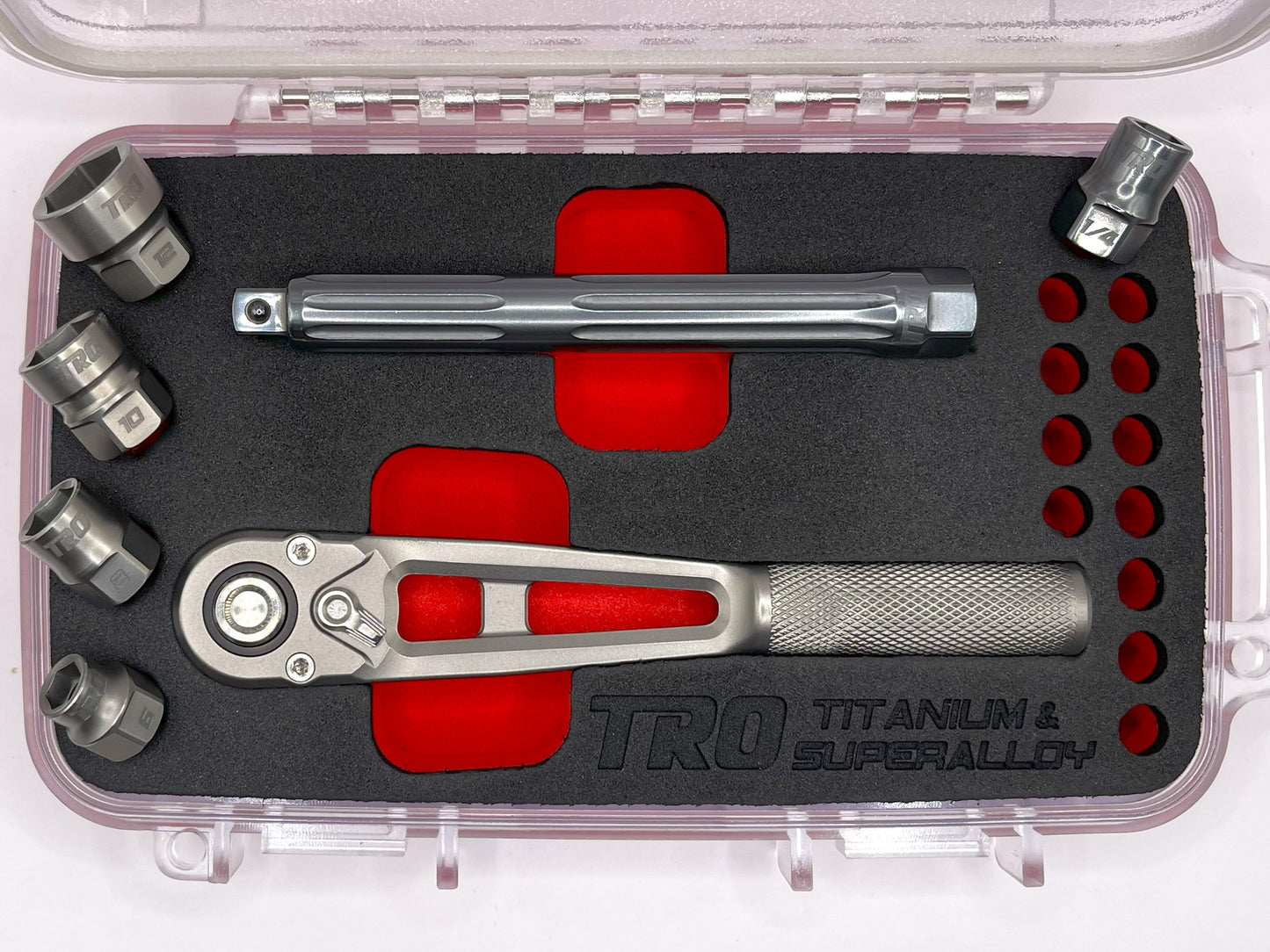 1/4" Dr. Titanium & Superalloy Ratchet + Socket Set (PREORDER)