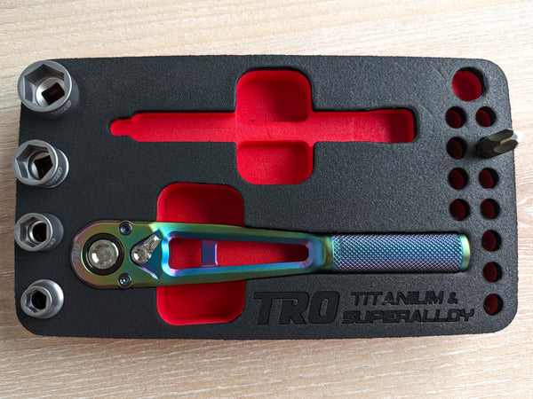 Load image into Gallery viewer, 1/4" Drive Titanium Ratchet & 4Pc Titanium Socket Set (PREORDER)