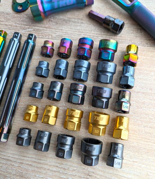 (4 pc) 1/4" Drive Titanium Socket Set 6-Pt (PREORDER)