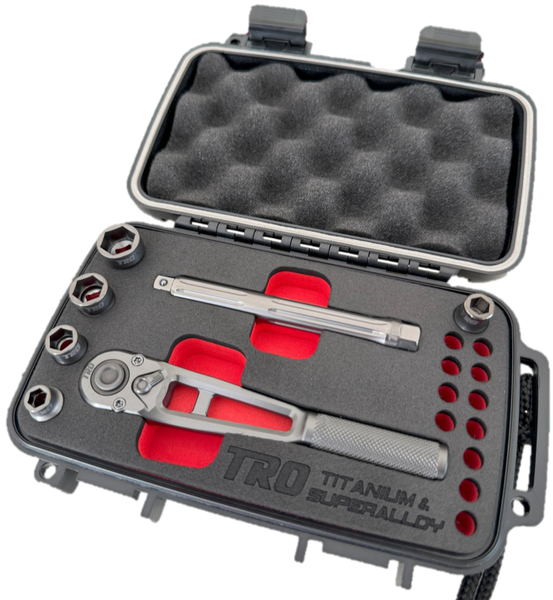 Load image into Gallery viewer, 1/4" Drive Titanium Ratchet & Socket Set w/ Superalloy Socket/Extension (PREORDER)