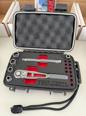 1/4" Drive Titanium Ratchet & 4Pc Titanium Socket Set (PREORDER)