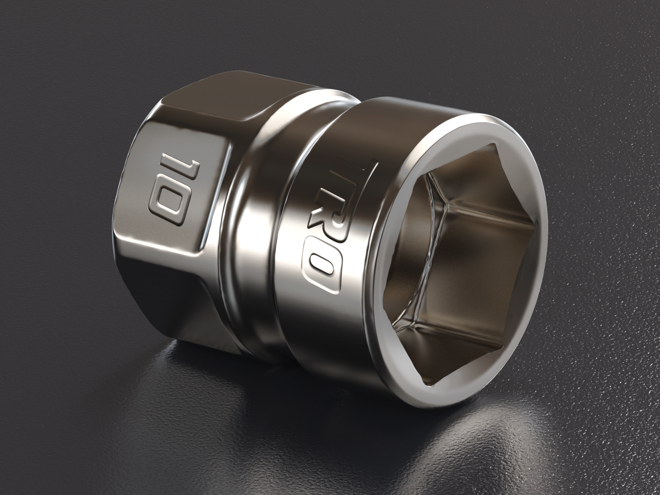 Titanium 10 mm Socket 1/4" Drive 6-Pt (RACER SPECIAL BLEMISHED IN STOCK)