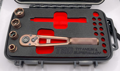 1/4" Dr. Titanium Ratchet & 4-pc Titanium Socket Set (PREORDER)