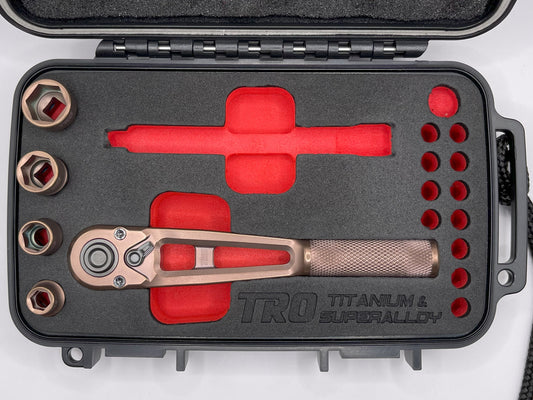 1/4" Dr. Titanium Ratchet & 4-pc Titanium Socket Set (PREORDER)