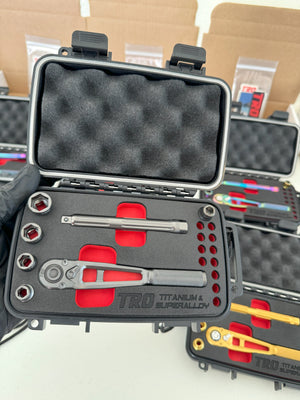 1/4" Drive Titanium Ratchet & 4Pc Titanium Socket Set (PREORDER)