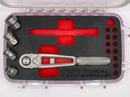 1/4" Dr. Titanium Ratchet & 4-pc Titanium Socket Set (PREORDER)