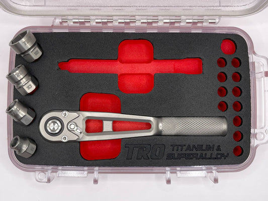 1/4" Dr. Titanium Ratchet & 4-pc Titanium Socket Set (PREORDER)