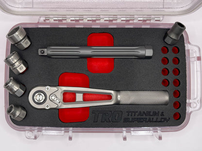 1/4" Dr. Titanium & Superalloy Ratchet + Socket Set (PREORDER)