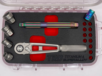1/4" Dr. Titanium & Superalloy Ratchet + Socket Set (PREORDER)