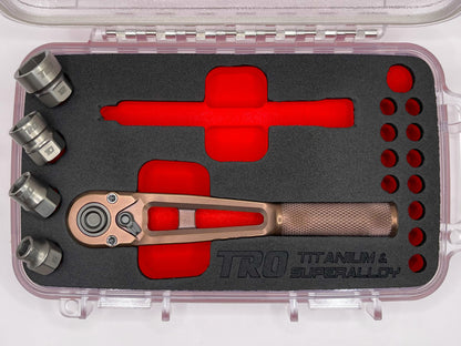 1/4" Dr. Titanium Ratchet & 4-pc Titanium Socket Set (PREORDER)