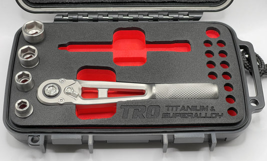 1/4" Dr. Titanium Ratchet & 4-pc Titanium Socket Set (PREORDER)