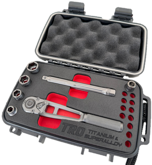 1/4" Drive Titanium Ratchet & 4Pc Titanium Socket Set (PREORDER)