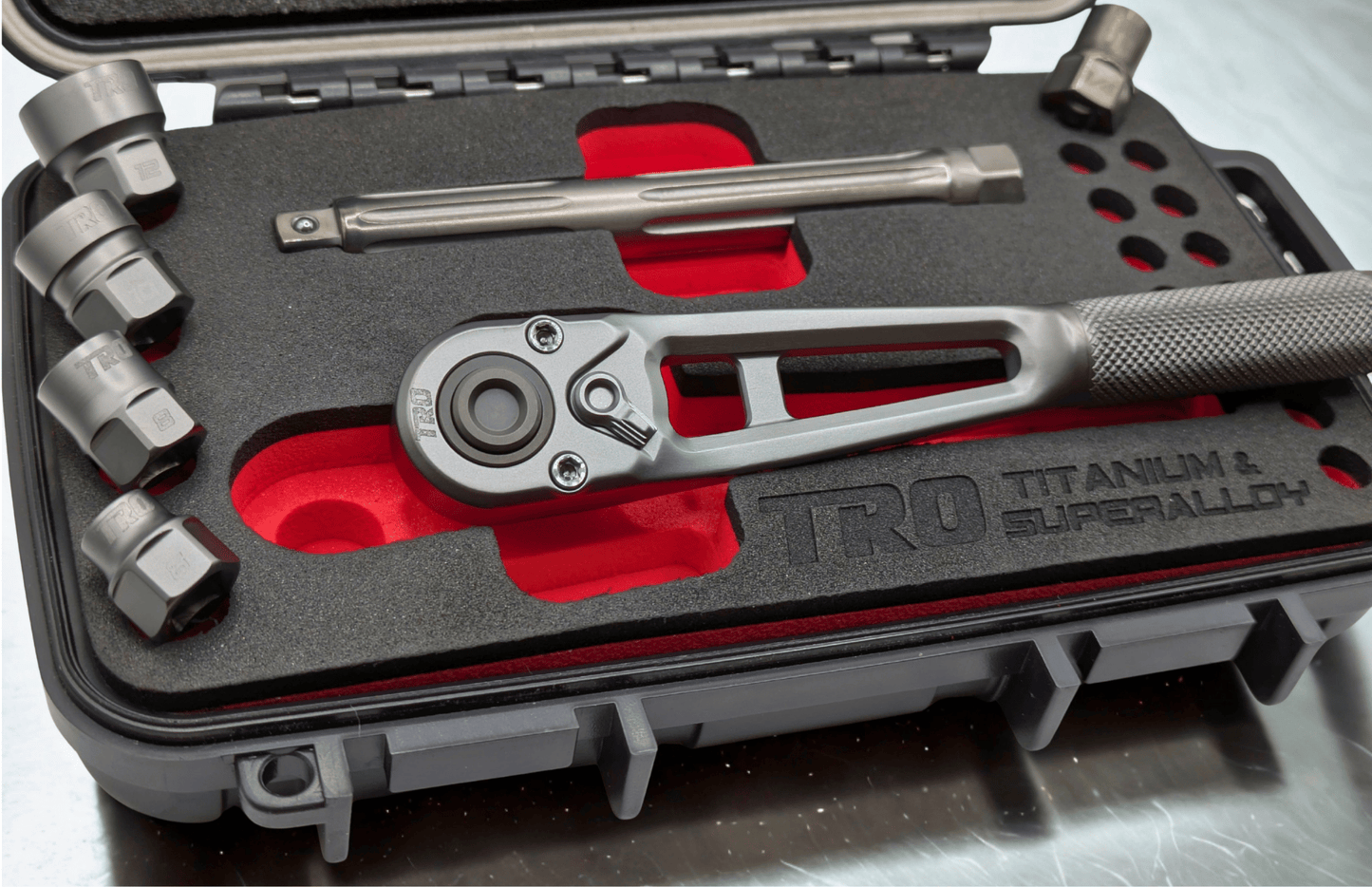1/4" Dr. Titanium & Superalloy Ratchet + Socket Set (PREORDER)