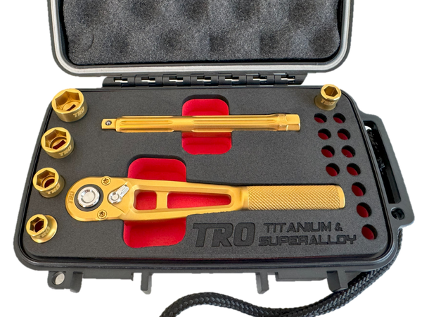 Muat gambar ke penampil Galeri, 1/4&quot; Drive Titanium Ratchet &amp; 4Pc Titanium Socket Set (PREORDER)
