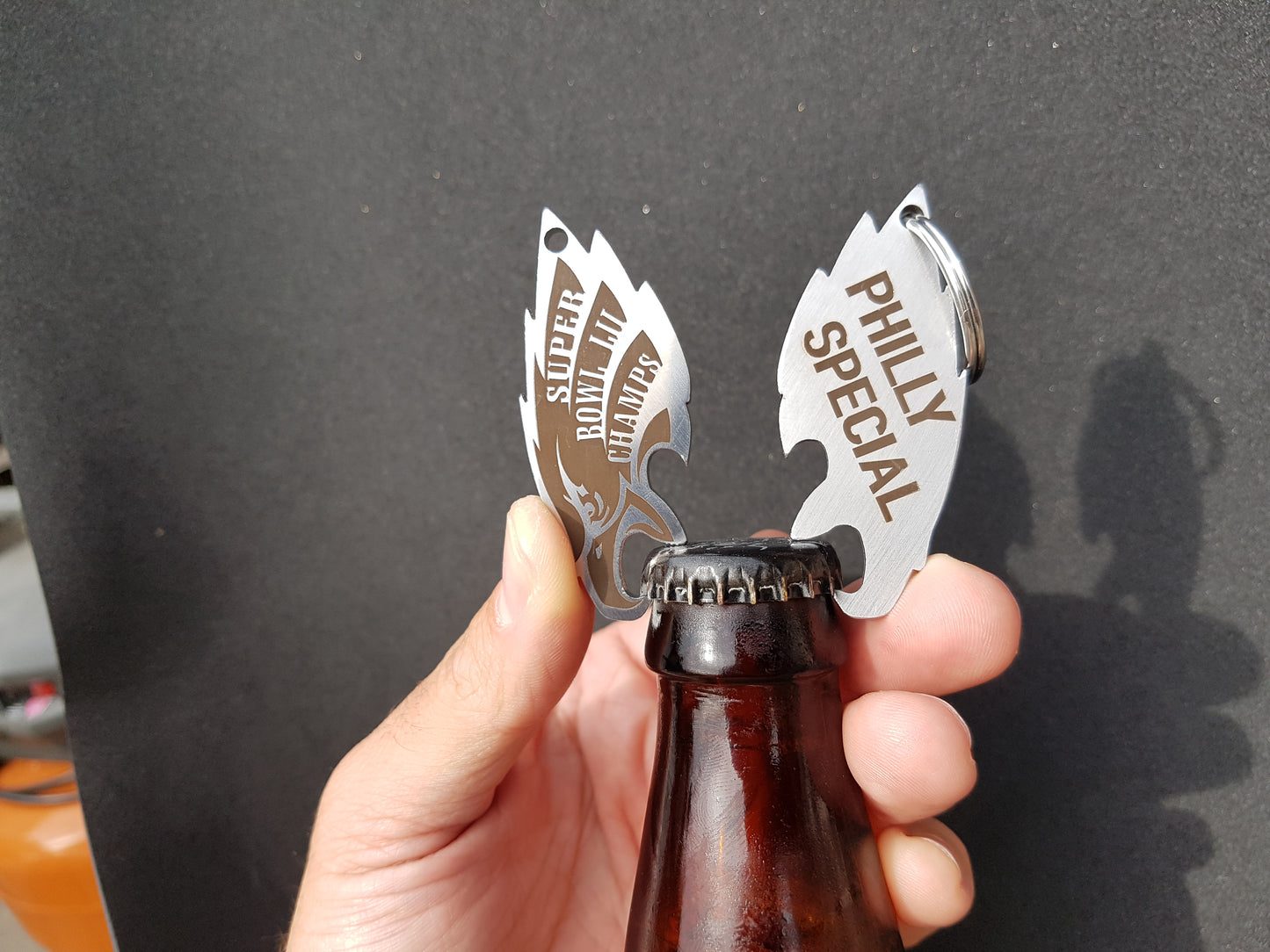 Philadelphia Eagles Stainless/Titanium Bottle Opener PHILLY SPECIAL SB LII CHAMPS!