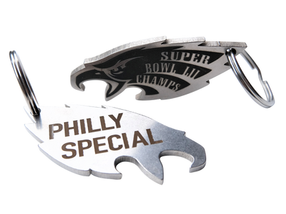 Philadelphia Eagles Stainless/Titanium Bottle Opener PHILLY SPECIAL SB LII CHAMPS!