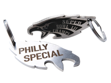 Cargue la imagen en el visor de la galería, Philadelphia Eagles Stainless/Titanium Bottle Opener PHILLY SPECIAL SB LII CHAMPS!