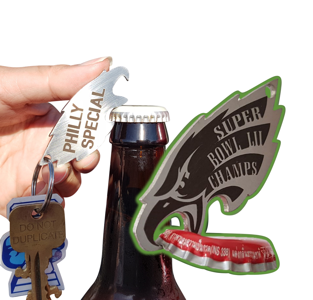Philadelphia Eagles Stainless/Titanium Bottle Opener PHILLY SPECIAL SB LII CHAMPS!